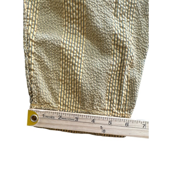 Free People Barrel Pleated Striped High Waisted Pants Mustard Size Medium - Picture 7 of 8